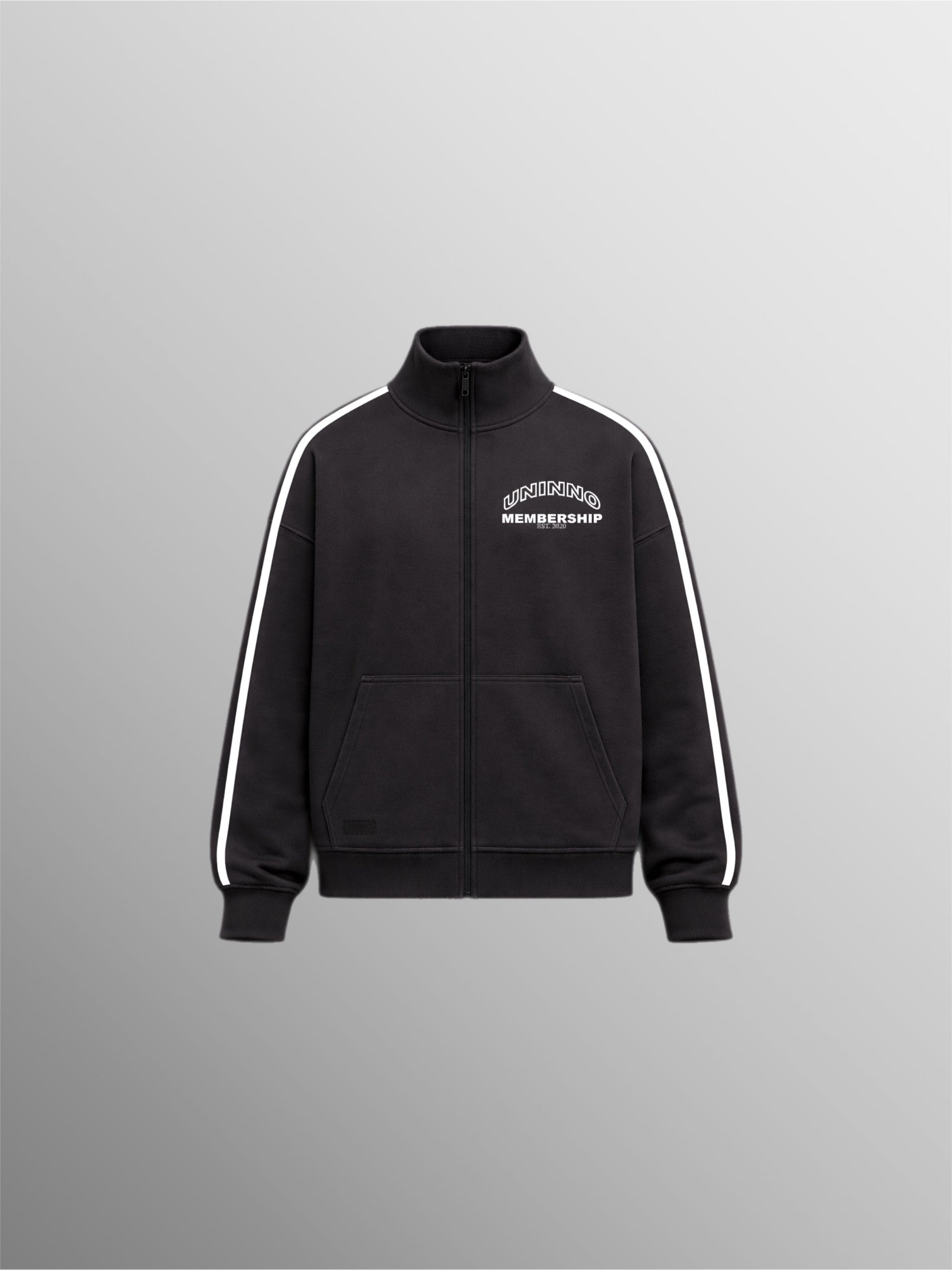 Long Sleeve Full Zip Up – Black